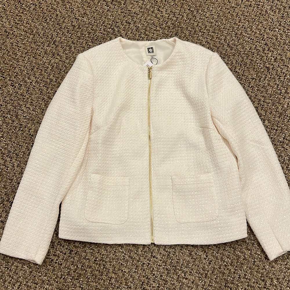 NEW Anne Klein Zippered Blazer Jacket Size Large